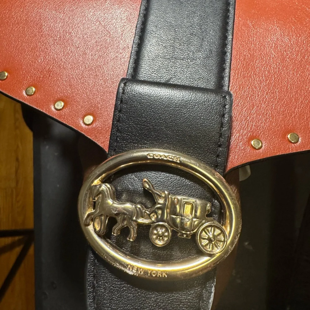 Coach Black and Brown Crossbody Bag with Gold Accents - Picture 6 of 6